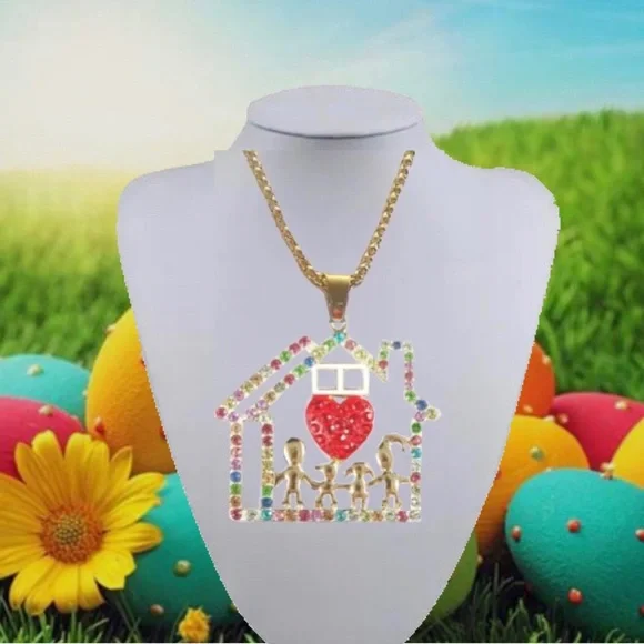 HOME FAMILY LOVE HEART NECKLACE - Picture 4 of 4